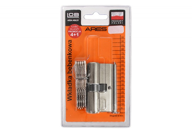 LOB ARES WA54 Cylinder Insert 35/55mm Nickel EN 1303 Class 6 Durability