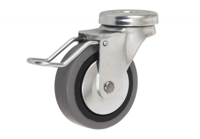 Amig 2505-60 Caster Wheel with Brake Grey Rubber 60mm 25kg Load Capacity