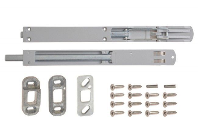 WALA WN2 surface-mounted door bolt, silver (top and bottom) (2 pcs.)