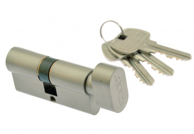 Gerda E1 30g/40 Euro Cylinder Lock Nickel Pearl Class C Fire Door Certified