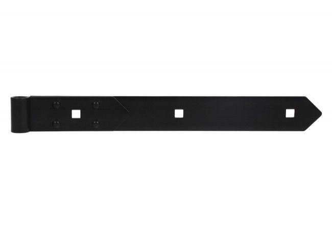 Reinforced Strap Hinge 400x45mm Black Steel Without Hook 14mm Pin Compatible