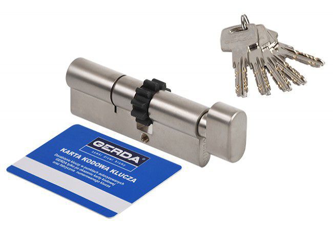 Gerda EVO 35g/50 Euro Cylinder Satin Nickel Knob Anti-Bumping Class B EN 1303