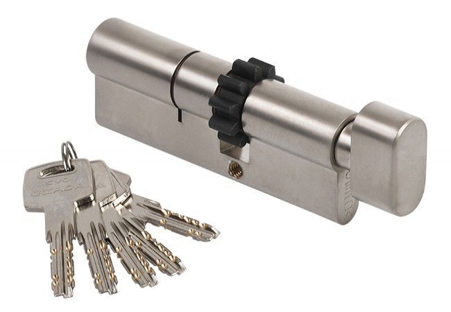 Gerda EVO 35g/50 Euro Cylinder Satin Nickel Knob Anti-Bumping Class B EN 1303