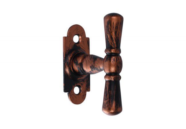 Klameczka Okienna Double-Arm Window Handle Patina Copper Finish Metal Construction