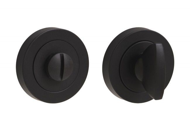GAMET PLT24-WC-L36-BL Round Escutcheon WC Privacy Lock Deep Matte Black