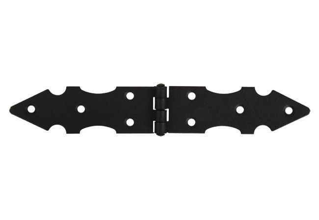 Decorative Construction Hinge 32x200 mm Black Powder-Coated Steel for Gates and Doors