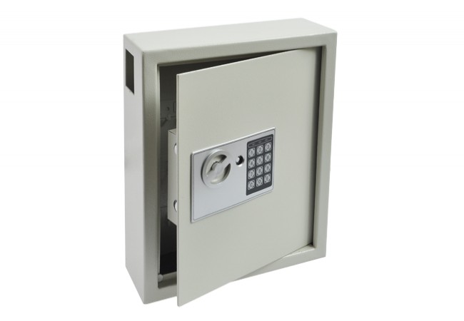 Electronic Key Deposit Locker 44 Keys Metal White Side Slot Programmable Code Lock