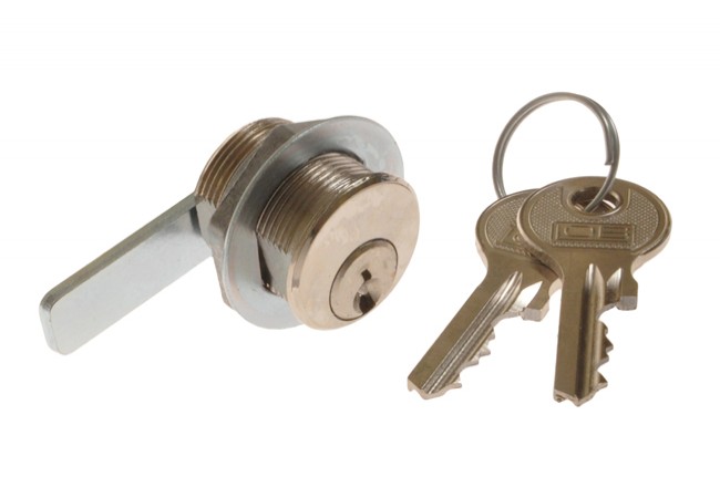 LOB ZK-21 Cylinder Cam Lock Silver Two Keys for Lockers and Cabinets