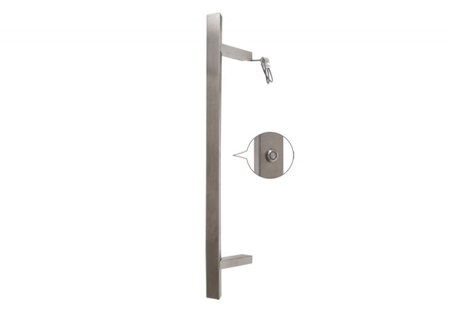 WALA Q45RX Single-Sided Offset Pull Handle 40x20mm Stainless Steel with Illuminated Button 800mm