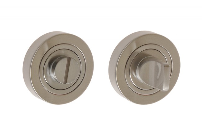 GAMET PLT-25-WC-07 Round Escutcheon Brushed Nickel WC Privacy Lock Set Both Sides