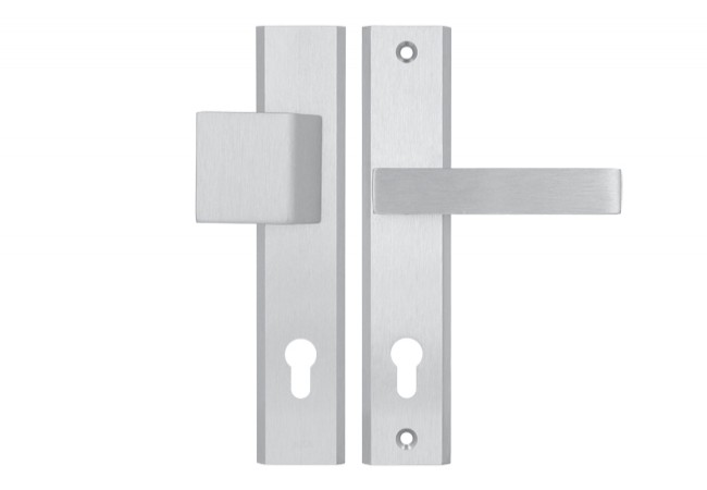 AXA Haga ++ 90 WB Door Handle Set EN 1906 Class 1 Aluminum F1 Silver 74-83mm