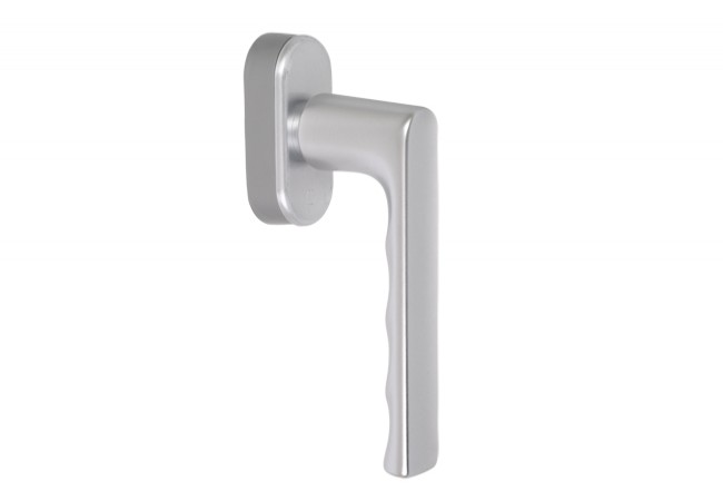 Hoppe Hamburg SecuForte Window Handle Aluminium F1 Silver Adjustable 32-42mm Spindle