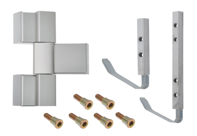 DR HAHN 60AT hinge 62.5 mm (20.5x42mm), 3-leaf aluminum silver