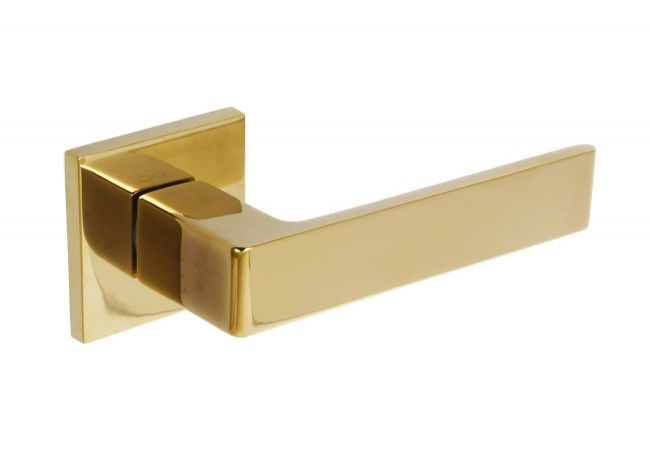 INFINITY APOLLO FIT KAF G00 Door Handle Square Escutcheon Gold Zinc Alloy Set