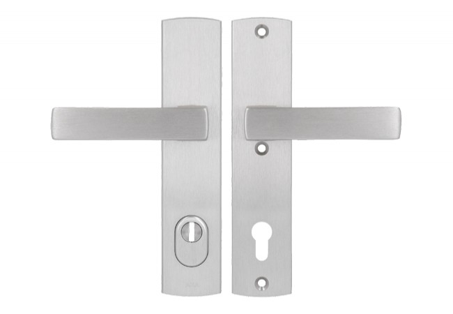 Axa Apollo Premium 92 WB Class 3 door handle with FLEX cylinder protection (fire-rated), colour F6 ? stainless steel (door thickness 74?83 mm)