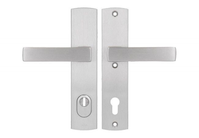 Axa Apollo Premium 92 WB Class 3 door handle with FLEX cylinder protection (fire-rated), colour F6 ? stainless steel (door thickness 74?83 mm)