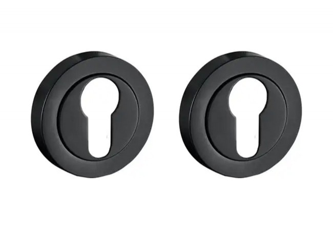 Schaffner LINE LUCY Escutcheon Round Rosette Slim Flat Matte Black Zinc Alloy