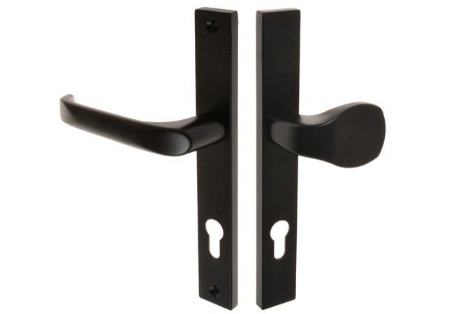FAM 14726 Door Handle Pull Grip Black Left Narrow Escutcheon 32mm Zamak