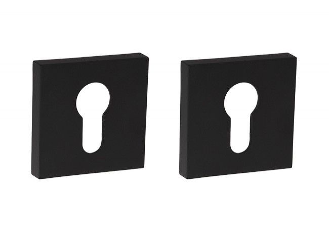 GAMET PLT26J-YK-L36 Square Escutcheon Euro Profile Deep Matte Black Zinc Alloy