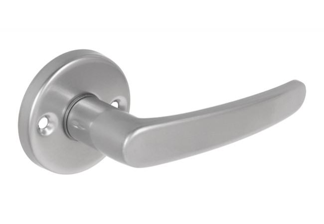 NADIA Door Handle Round Escutcheon Satin Silver Quick Installation Commercial