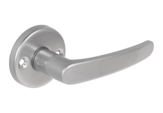 NADIA Door Handle Round Escutcheon Satin Silver Quick Installation Commercial