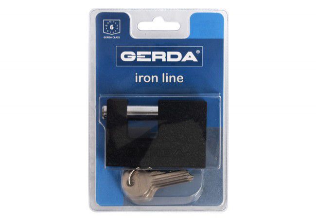GERDA IRON LINE KZT 70mm Padlock Cast Iron Black Latch Mechanism Corrosion Resistant