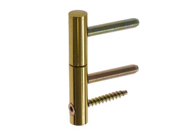14 C Straight Adjustable Brass Hinge Screw-In Polished Brass Horizontal Adjustment