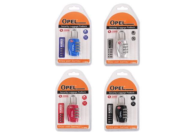 OPEL 30 TSA Combination Padlock 30mm Aluminum 3-Digit Custom Code Travel Sentry Approved