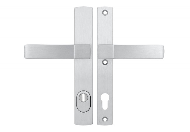 Axa Solid Premium 92 WB Class 3 door handle with FLEX cylinder protection, colour F1 ? silver (door thickness 74?83 mm)