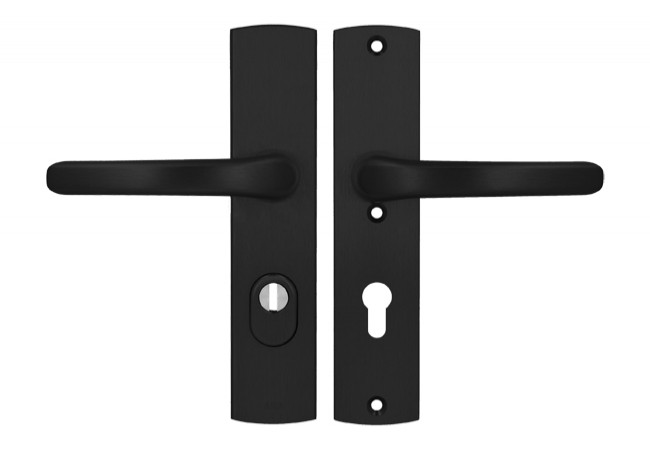 Axa Jupiter Premium 72 WB Class 3 door handle with FLEX cylinder protection (fire-rated), colour F8 ? black (door thickness 74?83 mm)