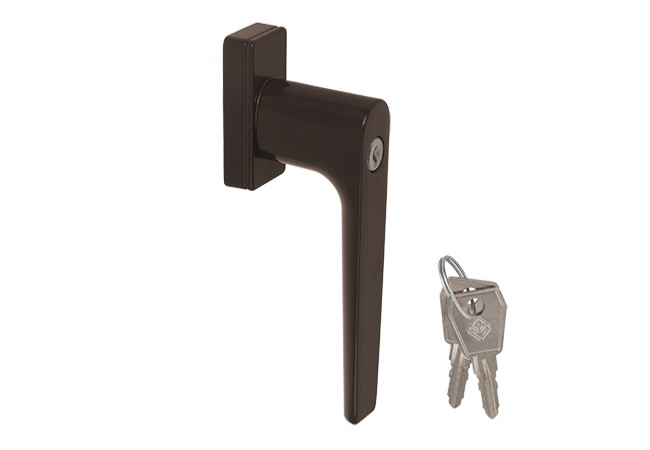 Master Karma Aluminum Window Handle with Key 26mm Spindle Brown RAL 8019