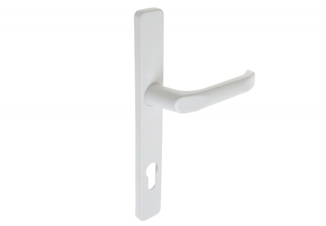 SATURN 32 85/247 WB Door Lever Handle White 85mm Lock Spacing Unilateral Assist