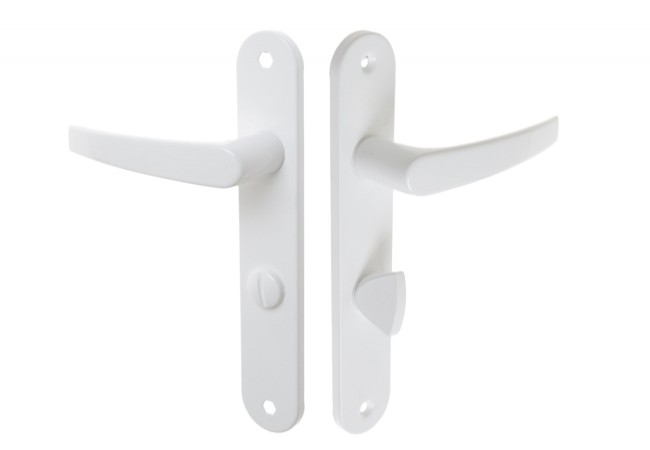 GAMAR METRO 72 WC Door Handle White 72mm Lock Center with Return Spring