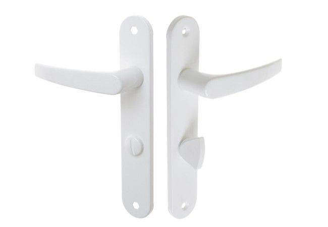 GAMAR METRO 72 WC Door Handle White 72mm Lock Center with Return Spring