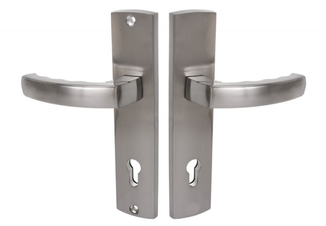 B-Harko Heros 92WB External Door Handle Long Plate Satin Nickel 92 mm Right-Hand