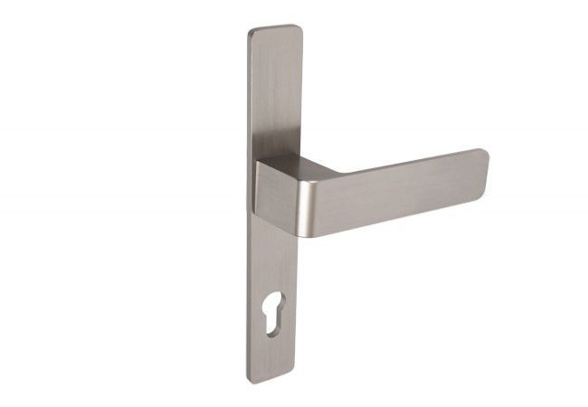 H636/S5S34G6 Door Handle Set Long Backplate 6mm Aluminium Concealed INOX Finish