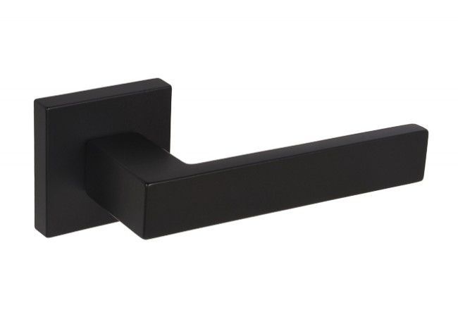 Gamar Tenorio Lever Handle Square Escutcheon Black Matte Finish for Interior Doors