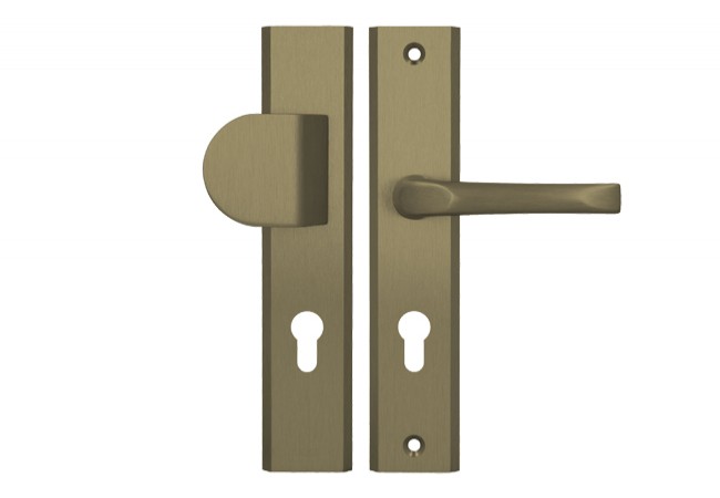 AXA Niagara ++ 72 WB Handle-Pull Set Anodized Aluminum F4 Old Gold EN 1906 74-83mm
