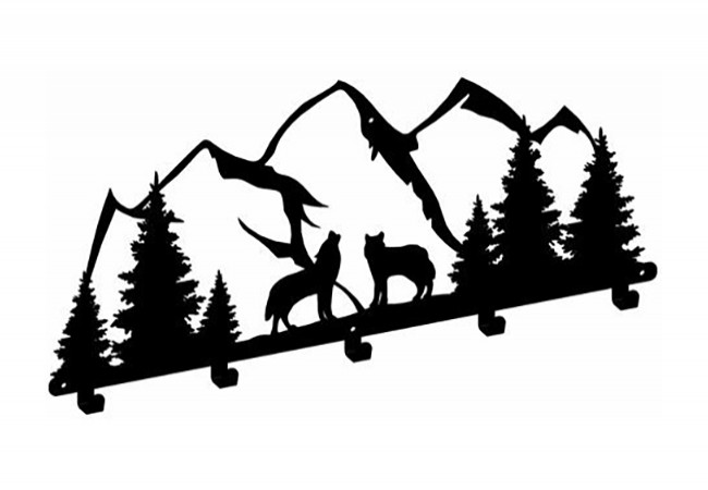 GAMET GÓRY Wall-Mounted Coat Rack 5 Hooks 500x230 mm Matte Black Steel