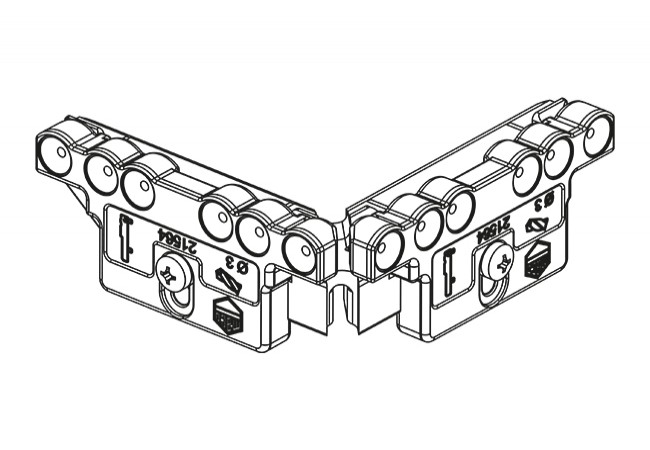 Drilling template for bottom hinge, PVC wing part with 3mm pin (MACO 21564)