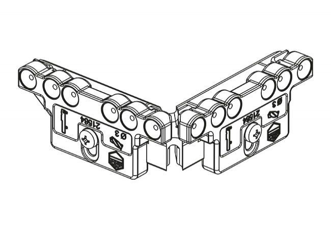 Drilling template for bottom hinge, PVC wing part with 3mm pin (MACO 21564)