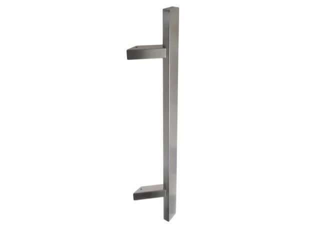 Stainless Steel Offset Door Pull Handle 45° Single-Sided 650mm x 450mm Rectangular No Visible Screws