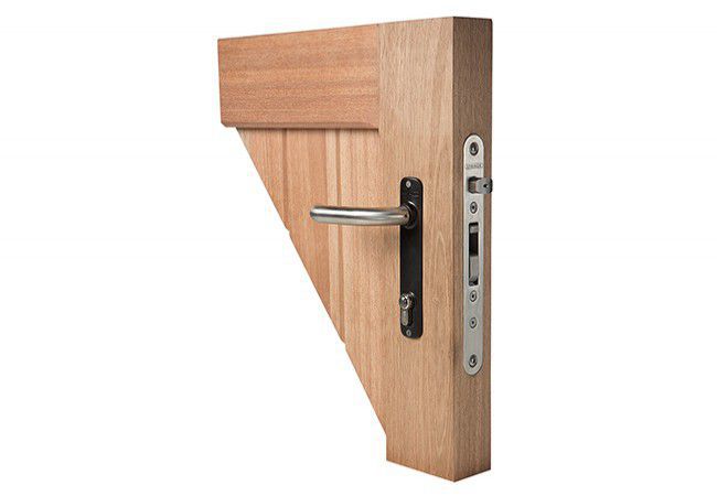 H-WOOD P00008052 Mortise Lock Stainless Steel 92/60 mm Reversible for Wooden Gates