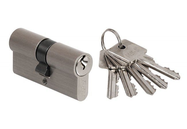 H5-S 40/60 Cylinder Insert Satin Nickel PN-EN 1303 Class 4.0 5 Keys 30,000 Combinations