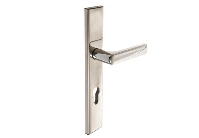 MKS01 Exterior Door Handle Set 90mm Chrome Anti-Burglary Escutcheons