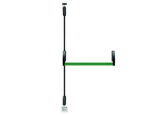 Juvarra 2-point surface-mounted panic bar, vertical locking (passive), 1200 mm rod