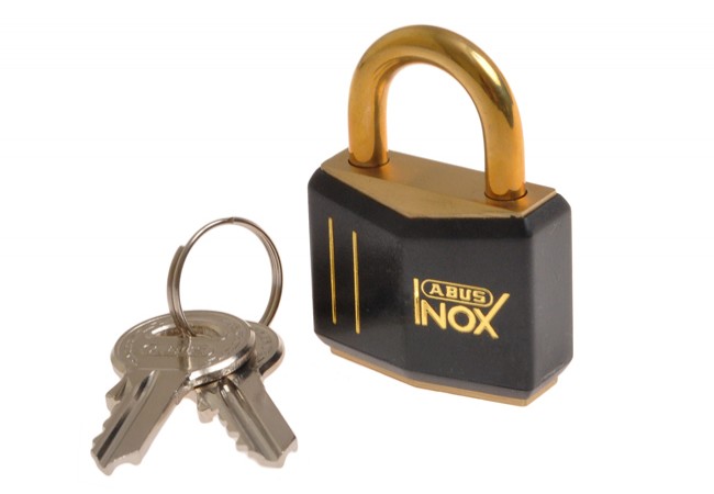 Abus 718/20 INOX padlock, brass, internal parts made of stainless steel