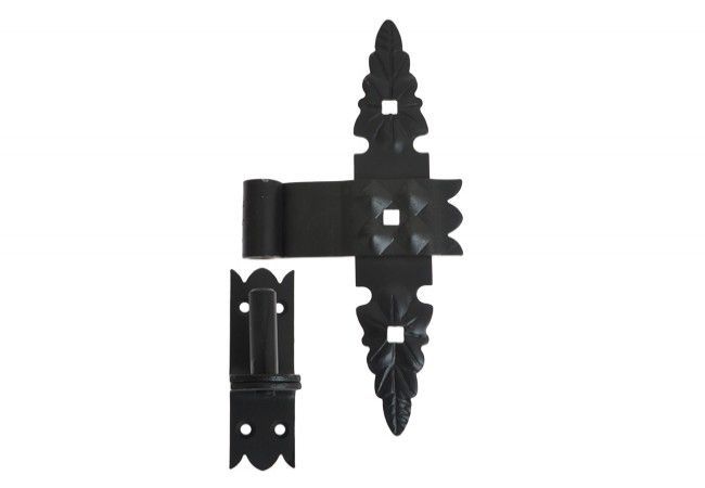 Forged Cross Hinge for Shutters Rustic Black with Integrated Hook Powder-Coated