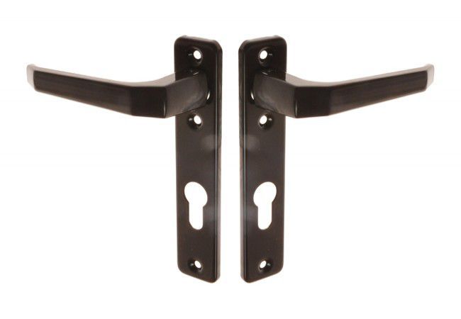Metalplast Częstochowa K-90 (165) Door Handle Narrow Backplate 165mm 72mm Brown