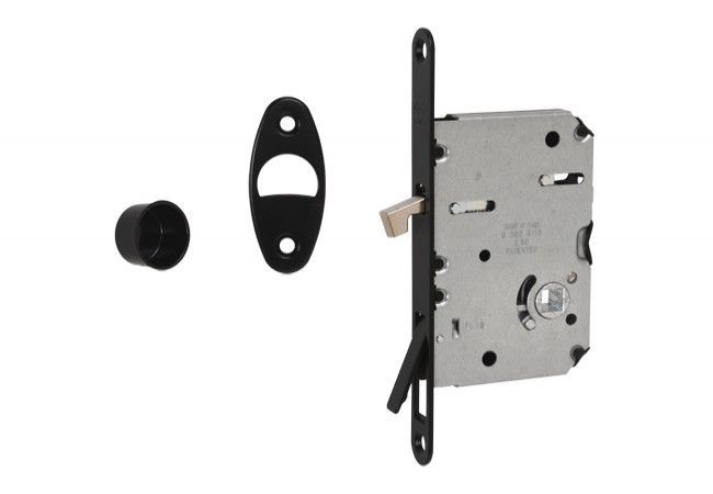 AGB Scivola Wave Tre Class WC Hook Lock Black Reinforced Mechanism for Sliding Doors